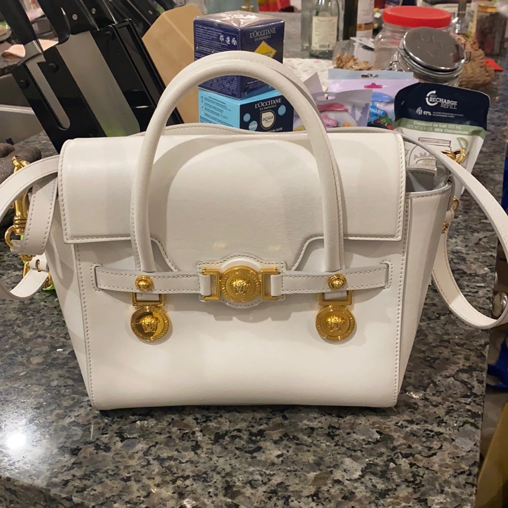 White Versace bag